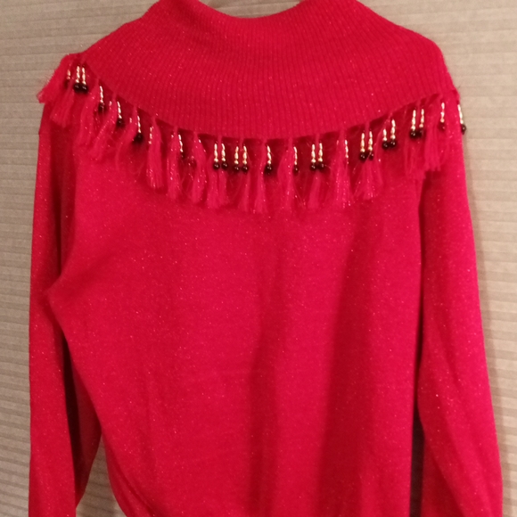 Dress Barn Metallic Dark Red Sweater ❤️🥀🦀 - Picture 5 of 9